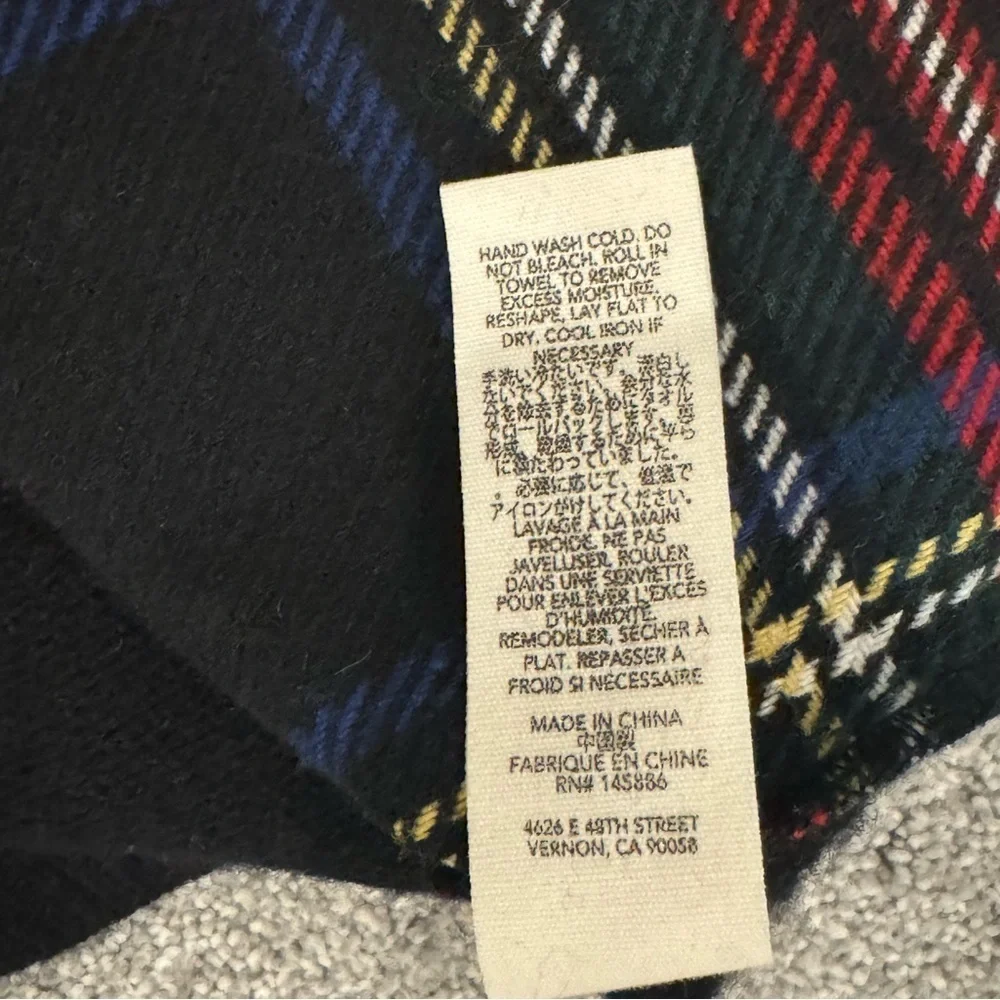 THE GREAT. Plaid Cardigan in Black and Red - Picture 11 of 11